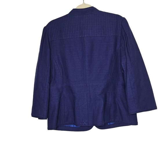 Halogen NWT Blazer Jacket Blue Button Up Closure Cotton Workwear Office size XL - Picture 2 of 12